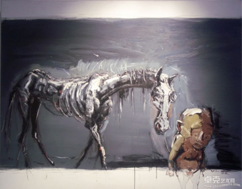 《伯乐和千里马》146X114CM 布面丙烯2010