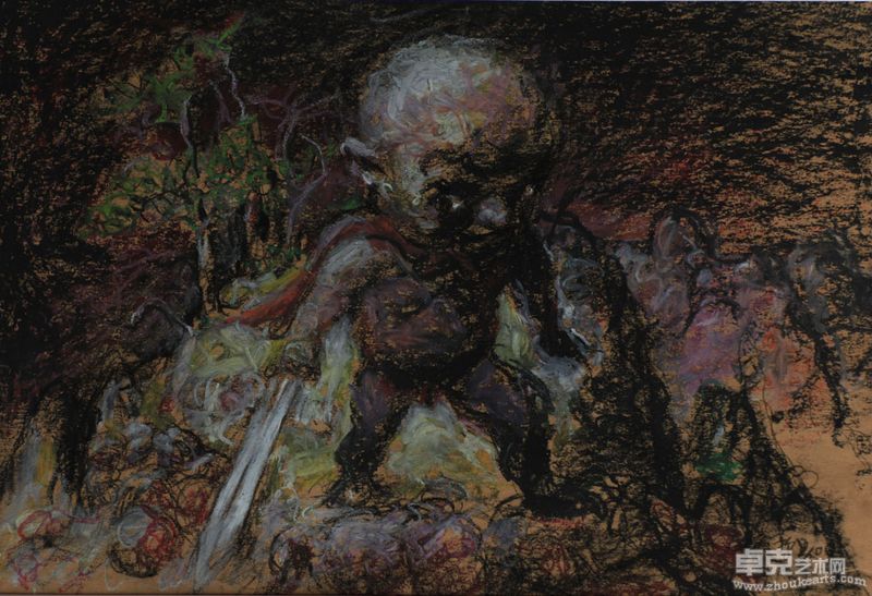 《华山论剑》39X27CM纸上素描