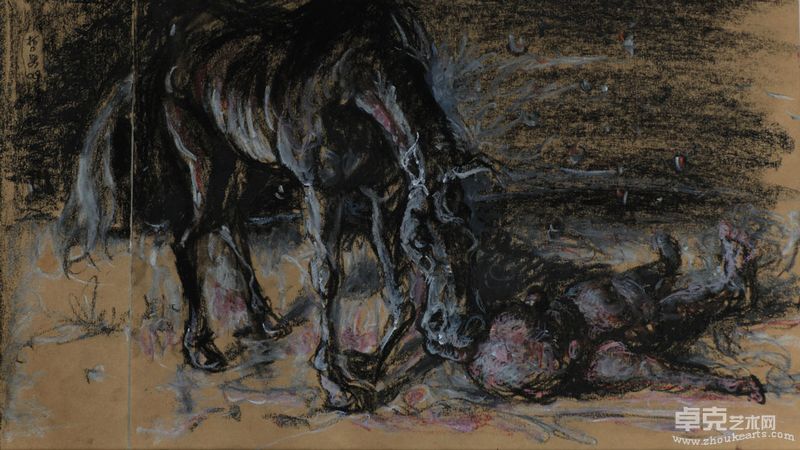 《寻找伯乐》47X27CM纸上素描2010