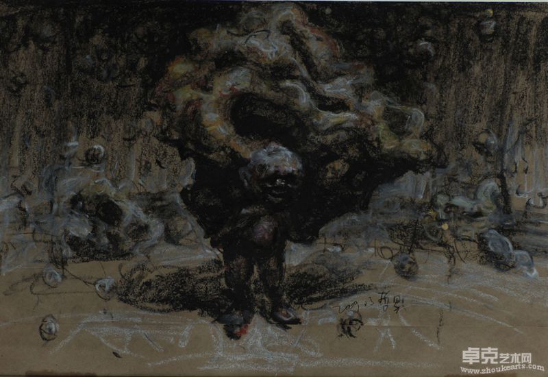 《愚公移山》39X24CM纸上素描2009