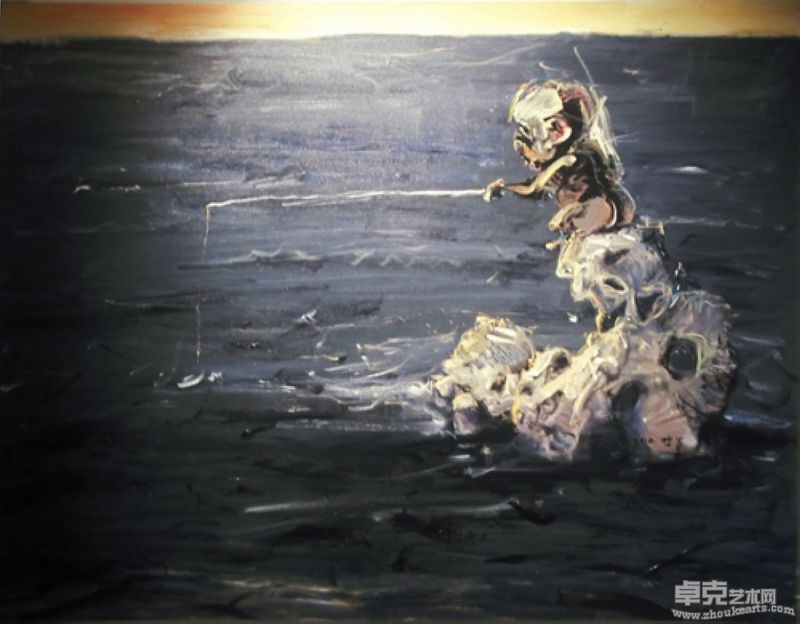 姜太公钓鱼 146x114cm布面丙烯2010