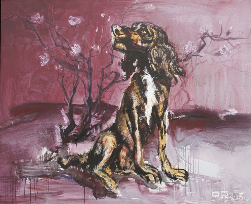 桃花记  120x150cm  布面丙烯