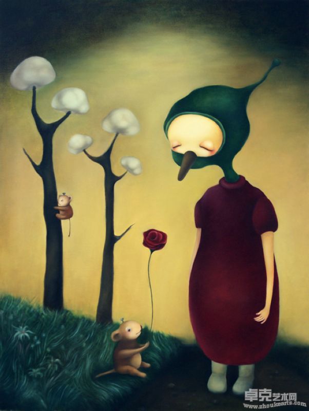 《森林里的秘密—遭遇抖抖鼠》130x97cm    2010