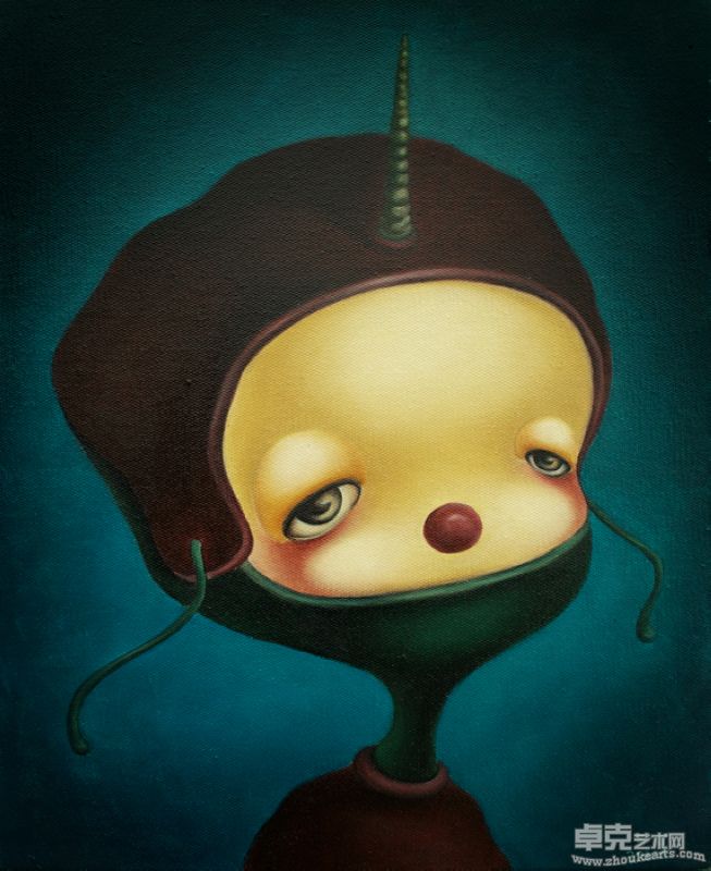 《我是一个小丑》38x46cm 布面油画 (1)
