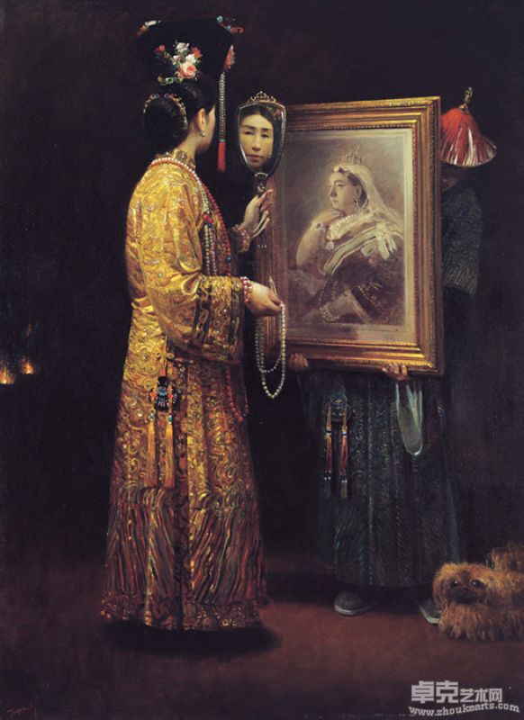 慈禧与维多利亚的镜子Empress Dowager Cixi and Queen Victoria's Mirror 102.5x141cm2003