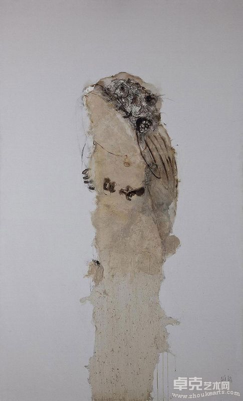 《雏鹞》 布面综合材料  200X120  2009年   作者  吕岩