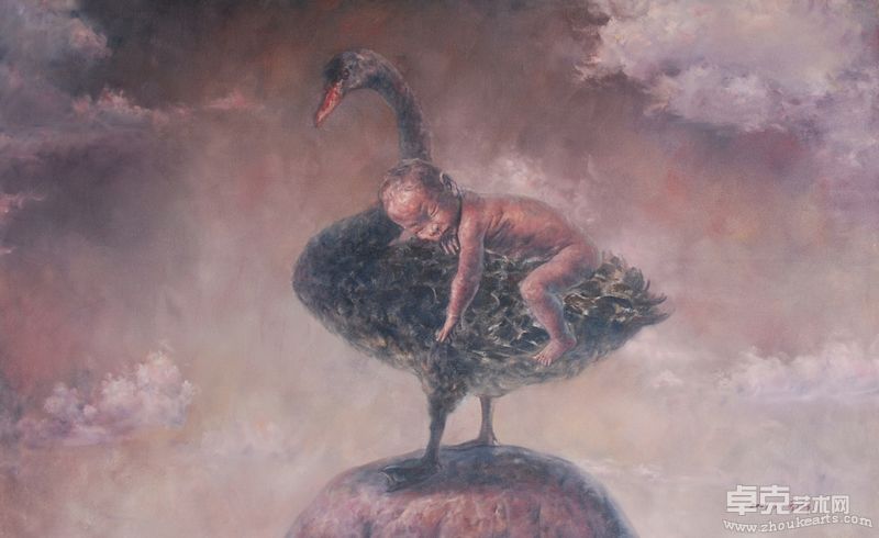 羽人1,160x100cm,2009油画
