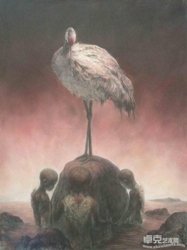 羽人3,160x130cm,2009油画