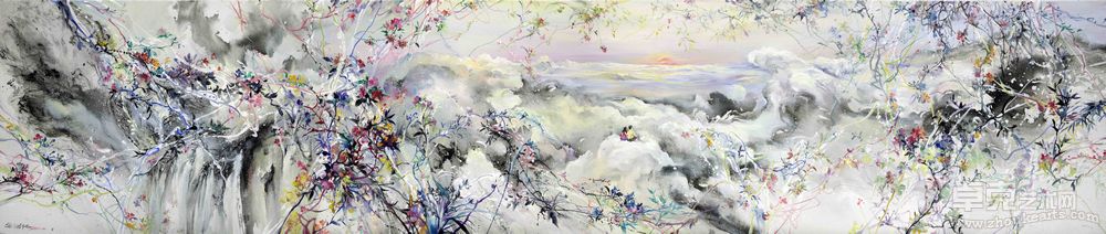 《朝》400×84cm