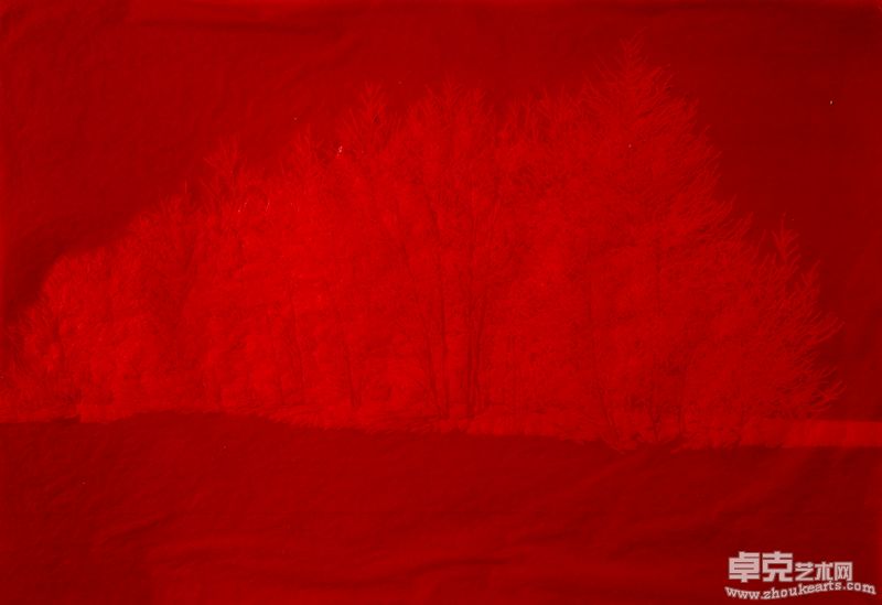 李威作品《无题》 红印纸