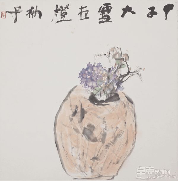 甲子大雪夜灯  纸本水墨 68×68cm
