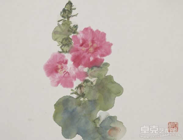 暑葵 纸本水墨 34×48cm