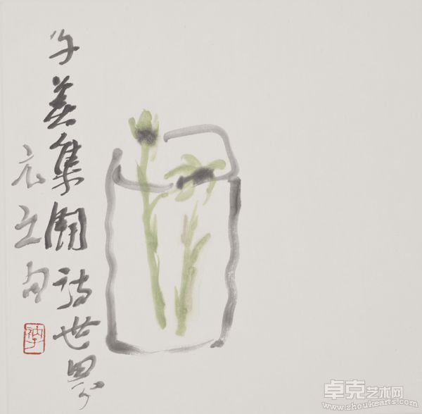 子美集开诗世界  纸本水墨 33×33c