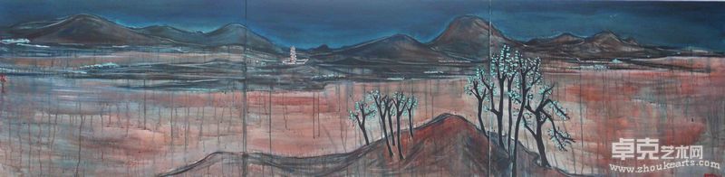 郭利伟《无题》布面丙烯 60X240cm 2010年
