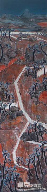 1郭利伟《无题》布面丙烯 240X60cm 2010年