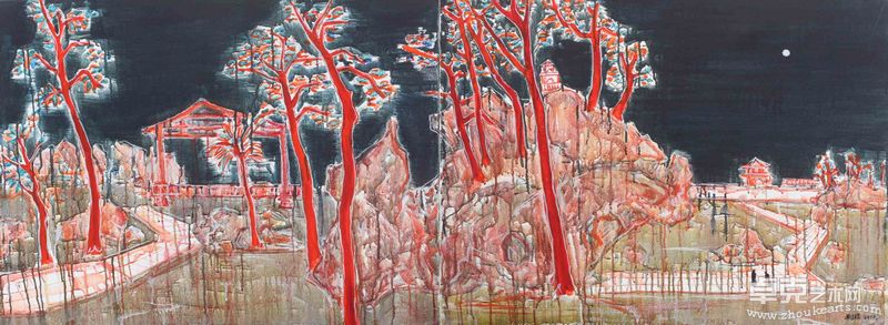 2郭利伟《无题》布面丙烯 60x160cm 2010年