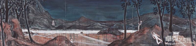 2郭利伟《无题》布面丙烯 80x240cm 2010年