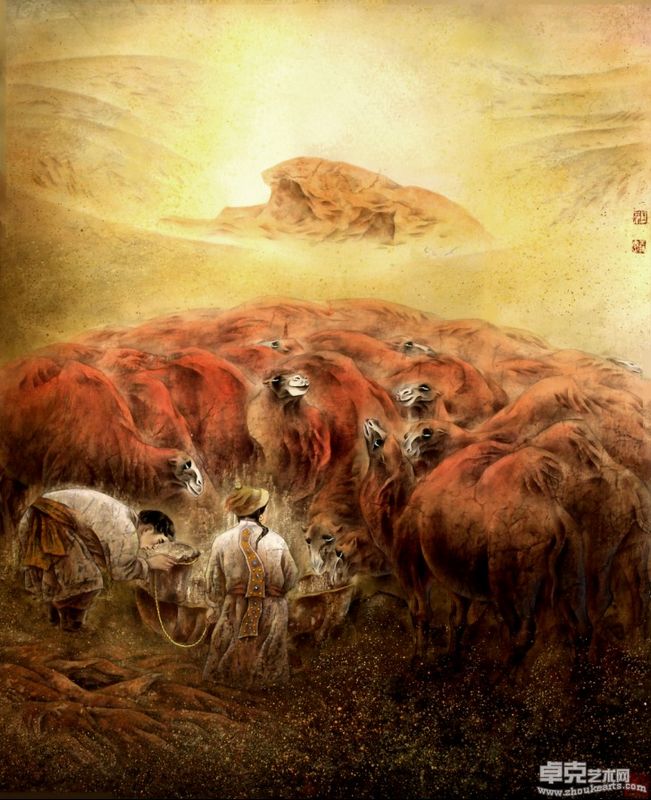 漠之源 85x103cm 工笔重彩 1994