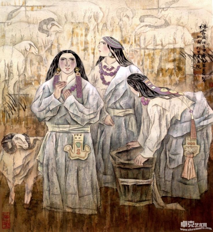 祥云 74x67 工笔重彩 1992