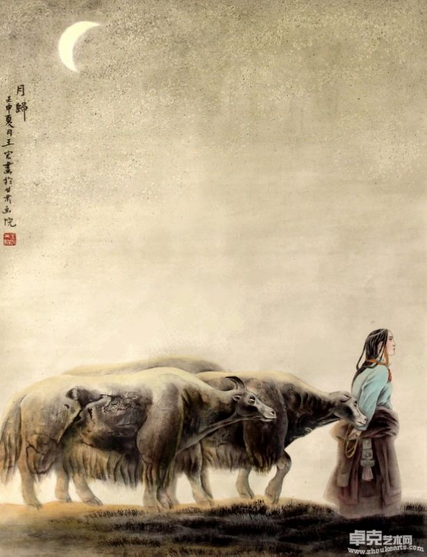 月归 70x66 工笔重彩 1992