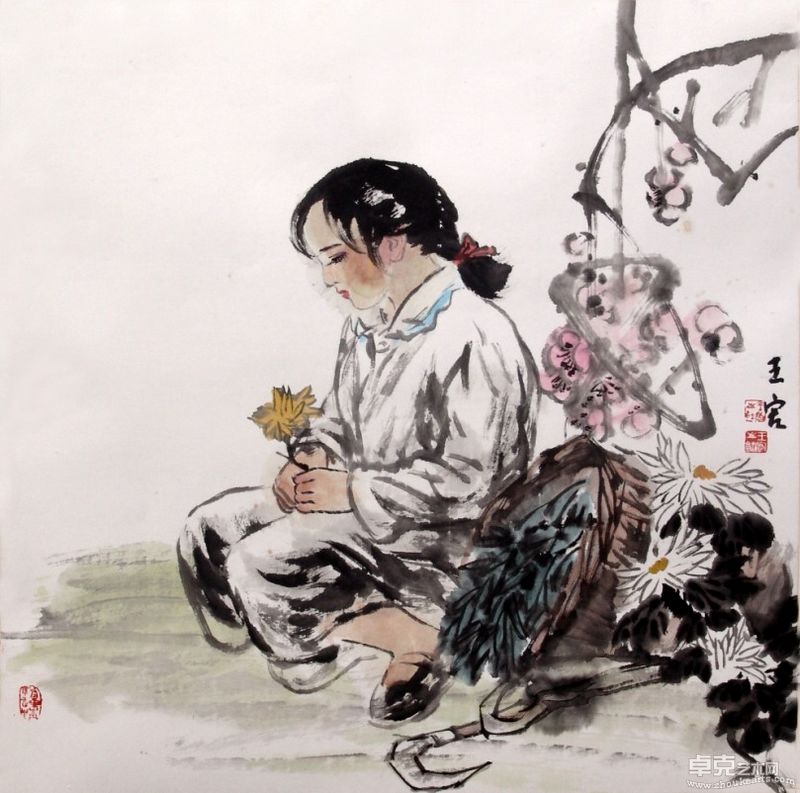 山菊花68X67 水墨画 2008