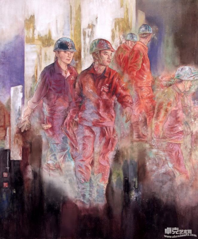 钢城印象123x147 岩彩画 2007