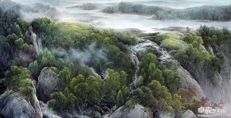 冯一鸣 家山平远 68x137cm