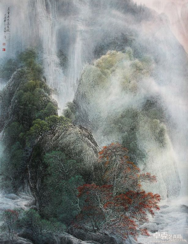 冯一鸣 遥望清流落翠微 91x68.5cm