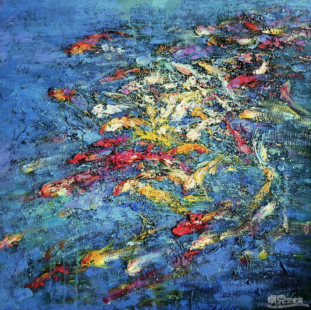 鱼意系列no5100x100cm