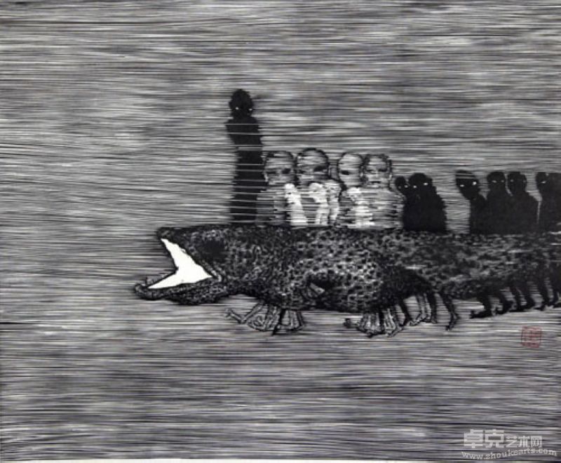 女孩系列之二十六 姜淼 58 cm × 70 cm 版畫 2006