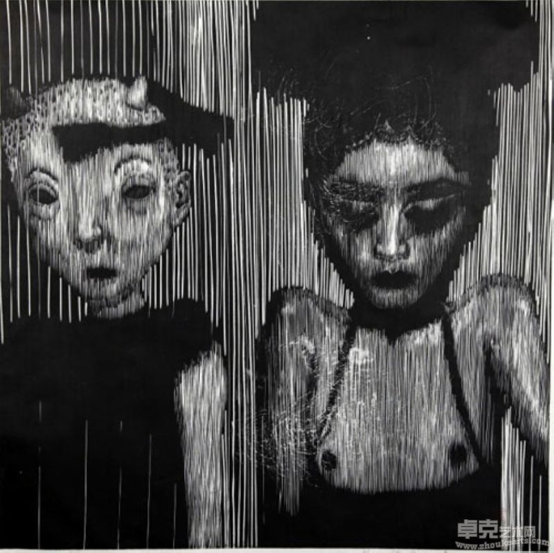 女孩系列之三十七 姜淼 90 cm × 90 cm 版畫 2008