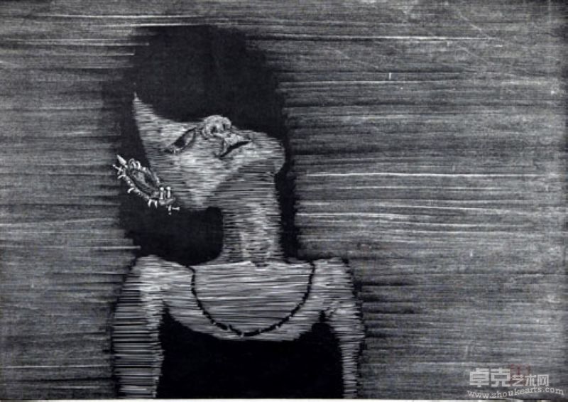 女孩系列之四十七 姜淼 46 cm × 65 cm 版畫 2007