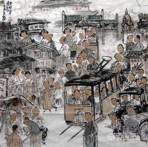 老北京大街 90x90cm  2010x