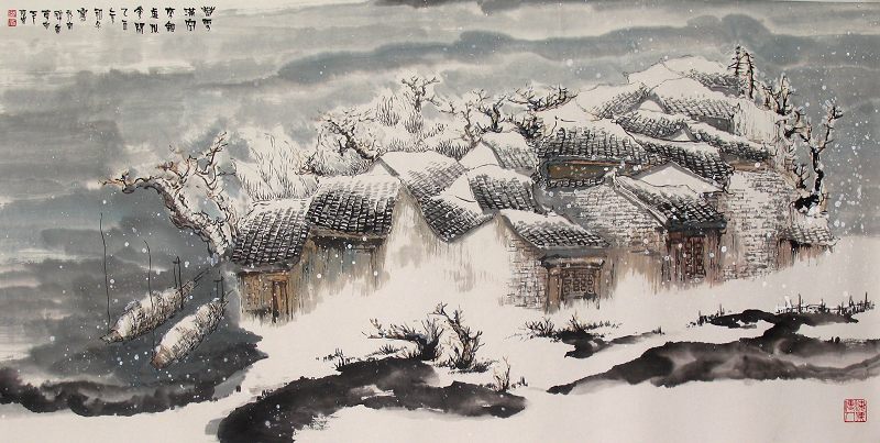 春雪满空来触处似花开136X68CM