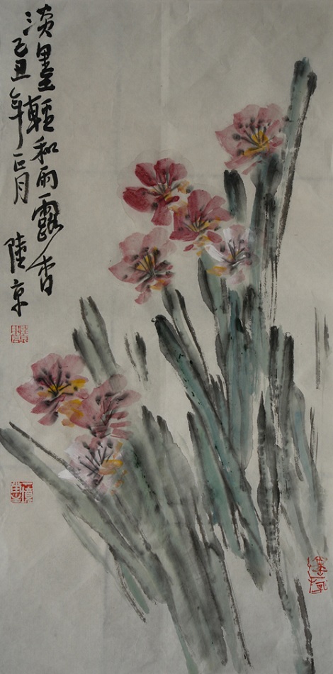 淡墨轻和雨露香34cmx68cm