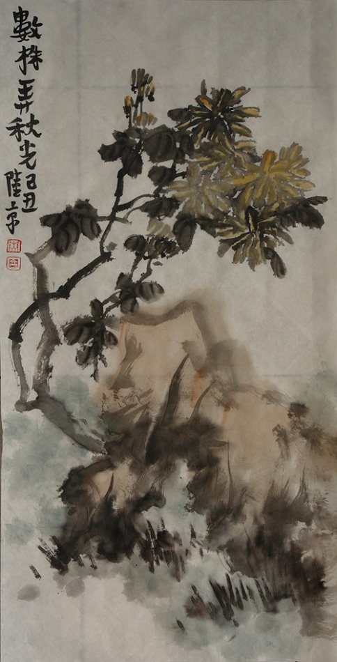 数條弄秋光34cmx68cm