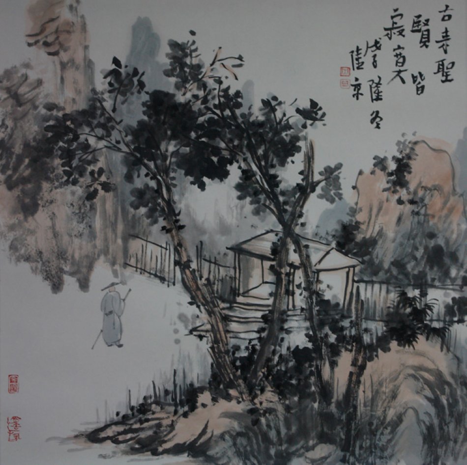 古来圣贤皆寂寞68cmx68cm