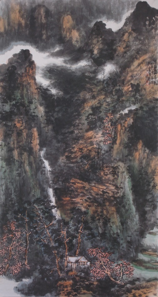 壅翠山居图90cmx180cm