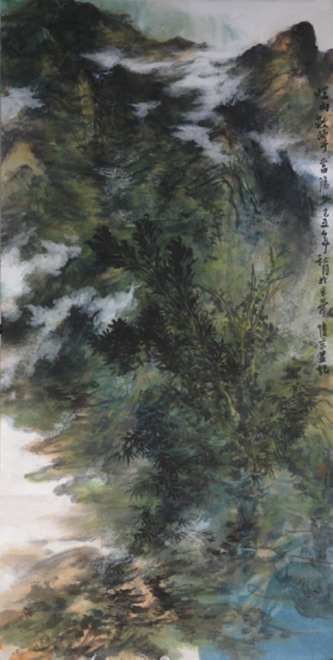 烟雨数峰当隐几136cmx68cm