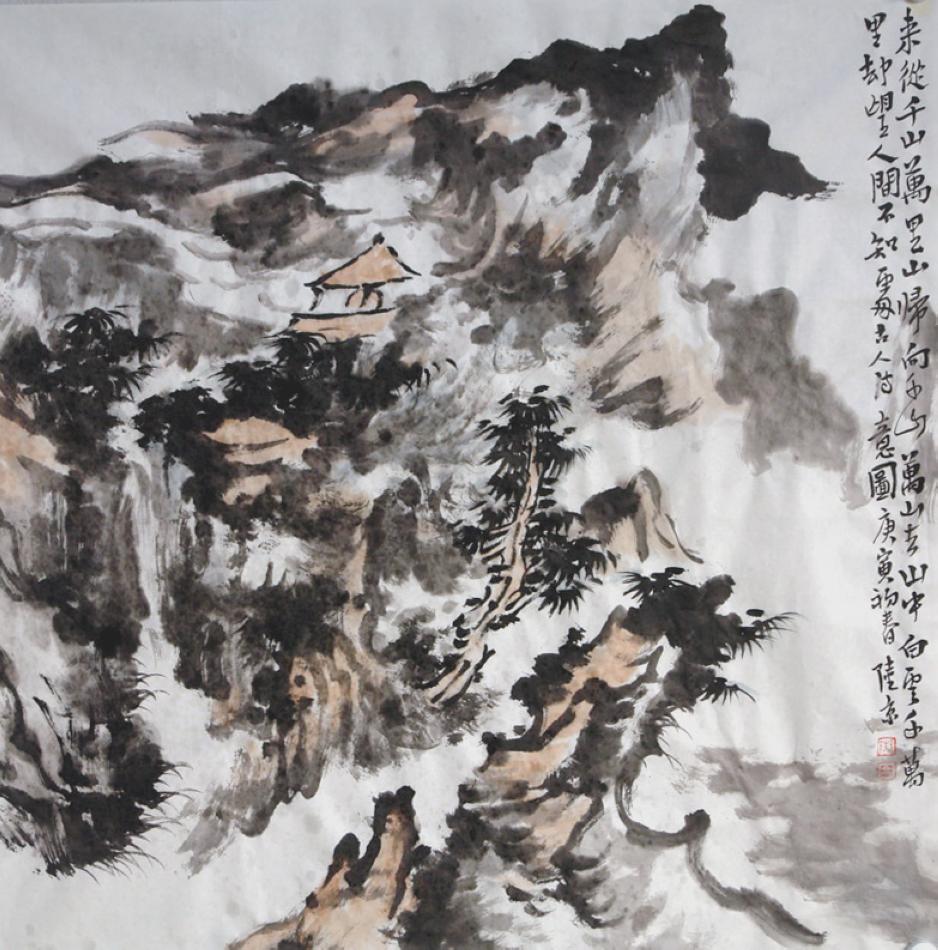 古人诗意图268cmx68cm
