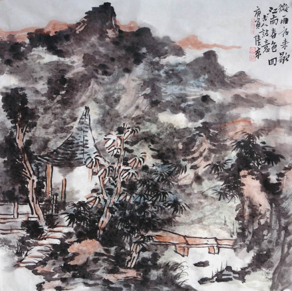 江南春色回68cmx68cm