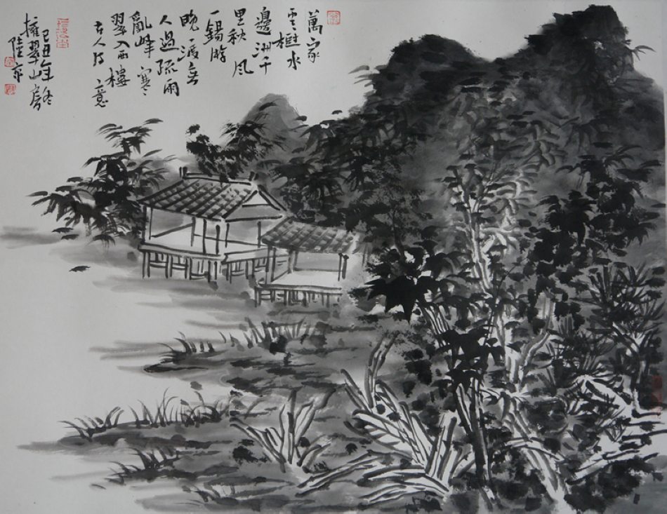 乱峰寒翠入西楼43cmx56cm