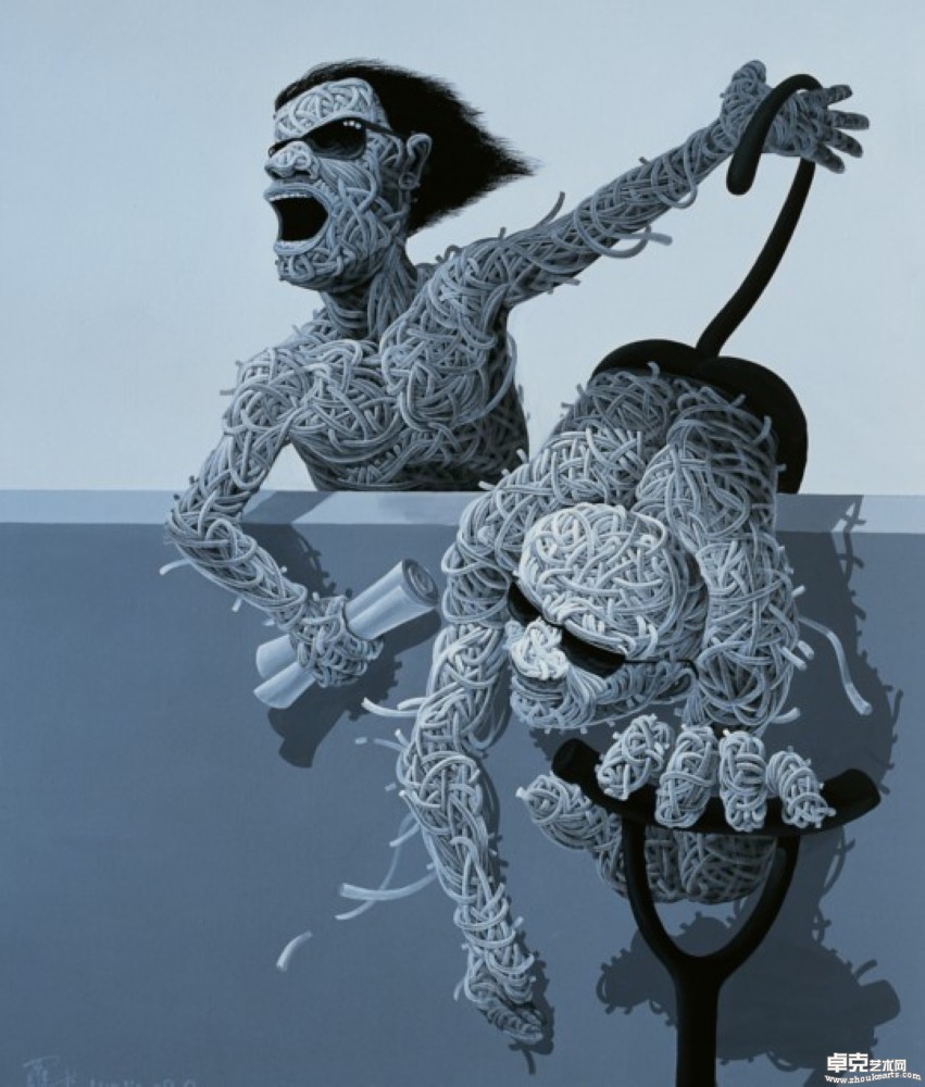 囚-墻上的两个人 Acrylic on canvas210cm×180cm