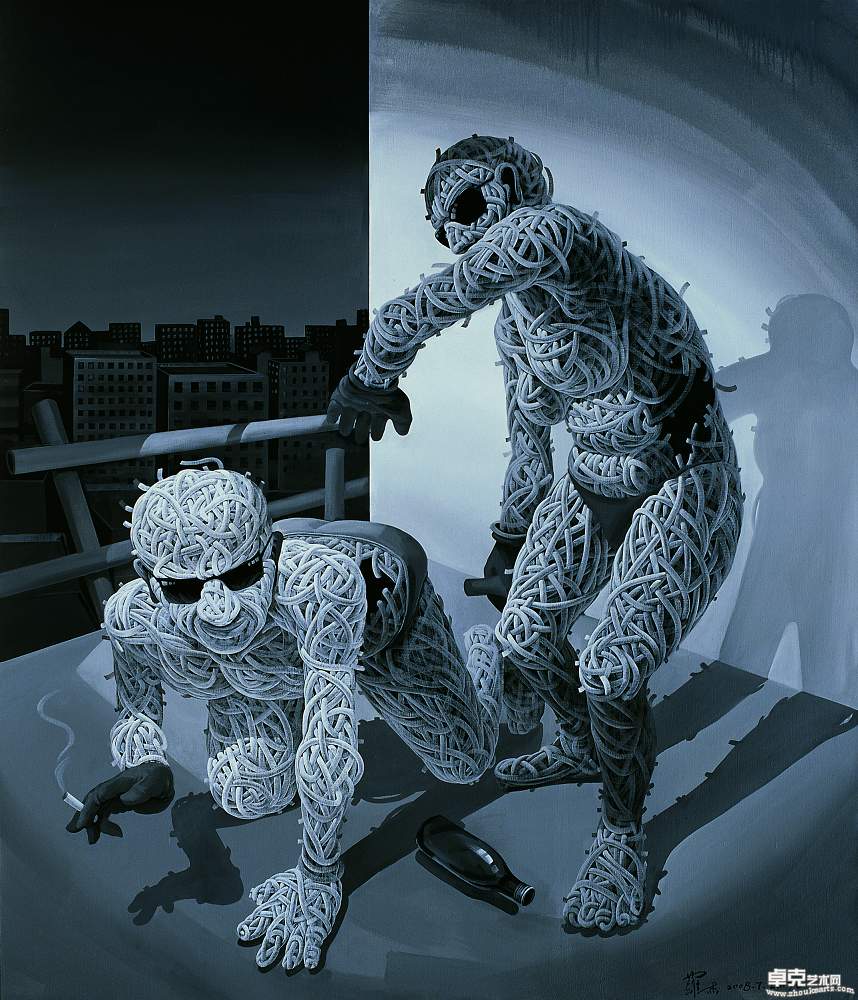 囚-室内的两个人 Acrylic on canvas210cm×180cm