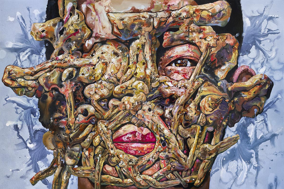 《儿子-面具-木》——致江东晛.jpg300x200cm