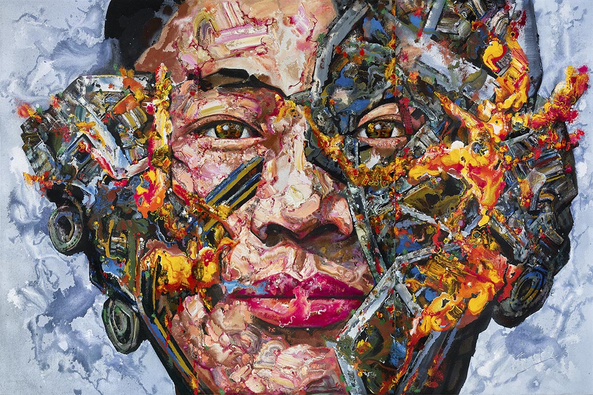 《儿子-面具-火》——致江东晛.jpg300x200cm