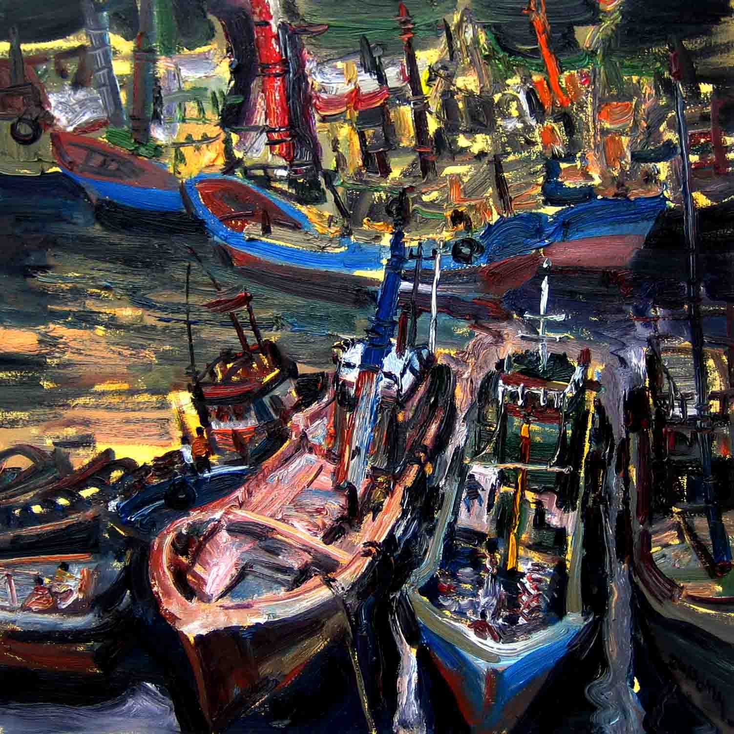 疯狂的渔港 285x85CM