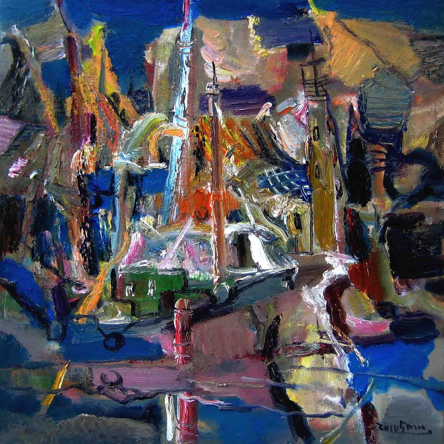 疯狂的渔港 385x85CM
