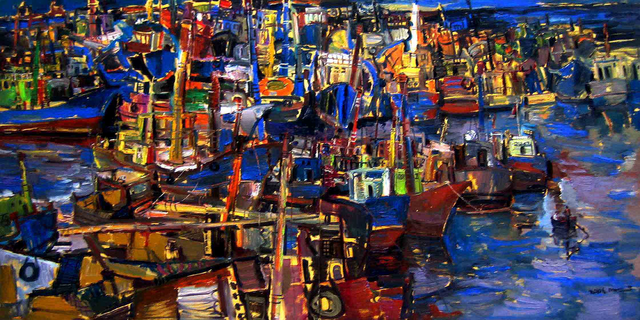 疯狂的渔港200×400CM