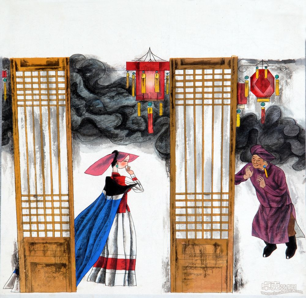 国画仕女系列--插花节2